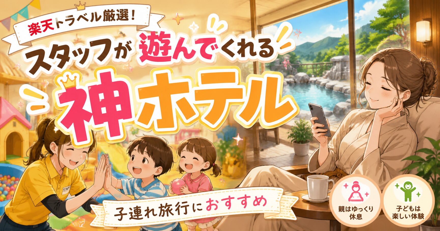 楽天トラベル厳選3選！スタッフが遊んでくれるホテルで親の休息と子供の体験を両立