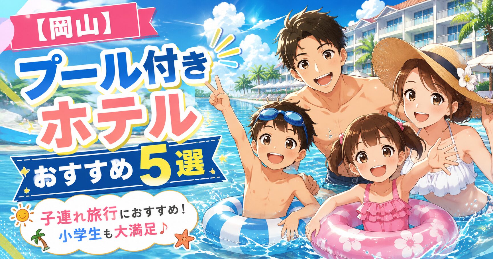 【岡山】プール付きホテルで子連れ旅行を満喫!小学生も喜ぶおすすめ5選